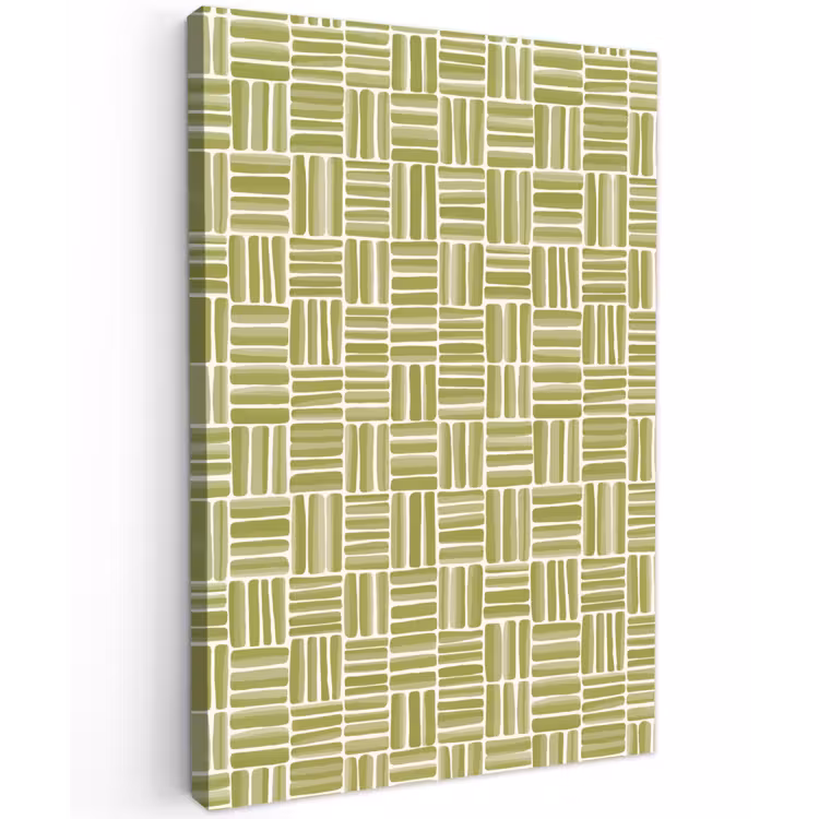 Vlecht - Patroon - Groen Tuinposter op houten frame 2 cm dik klein 841 -3d