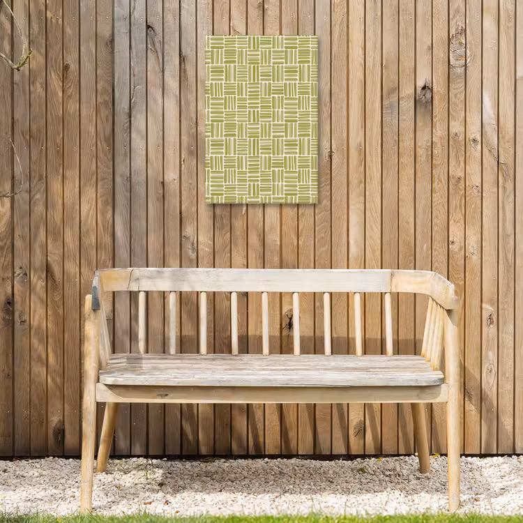 Vlecht - Patroon - Groen Tuinposter op houten frame 2 cm dik klein 841 -sfeer4