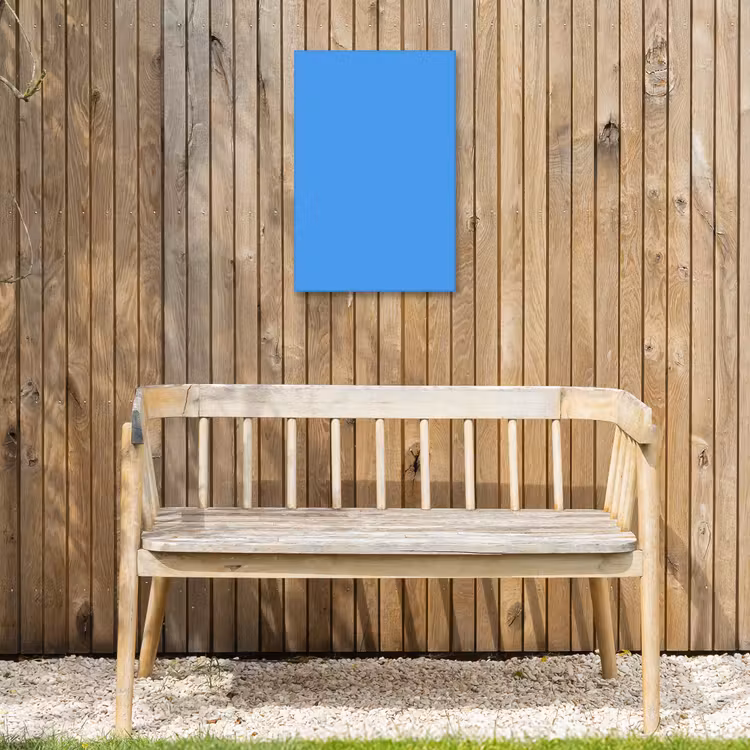 Bright - Azure - Blauw Tuinposter op houten frame 2 cm dik klein 841 -sfeer4