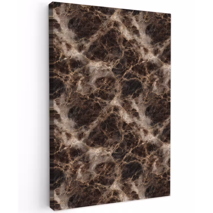 Bruin - Goud - Marmer Tuinposter op houten frame 2 cm dik klein 841 -3d