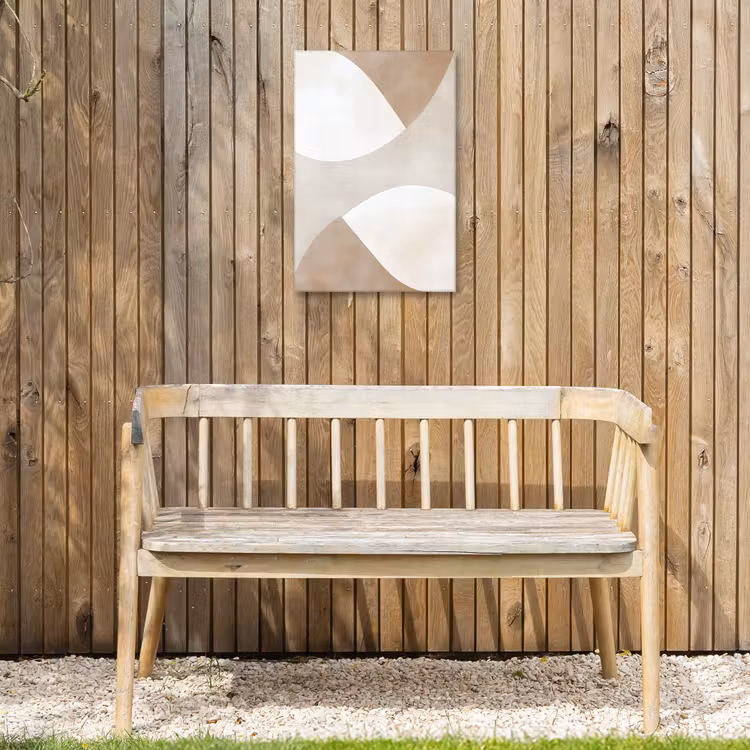 Bruin - Japandi - Abstract Tuinposter op houten frame 2 cm dik klein -sfeer4