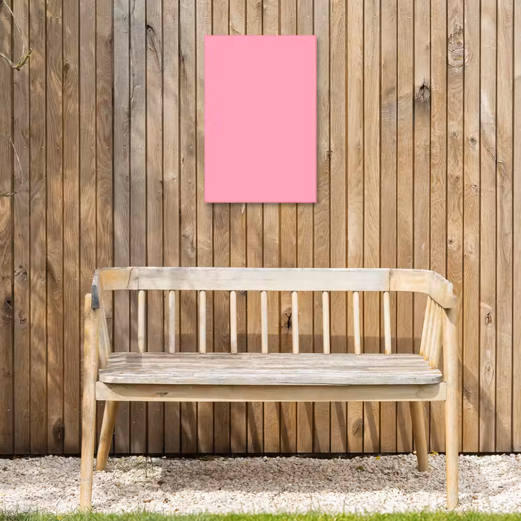 Bubblegum - Pink - Roze Tuinposter op houten frame 2 cm dik klein 841 -sfeer4