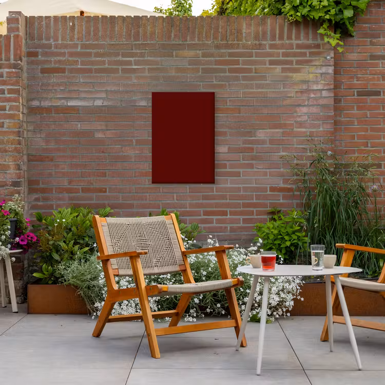 Burnt - Mahogany - Rood Tuinposter op houten frame 2 cm dik klein 841 -sfeer3
