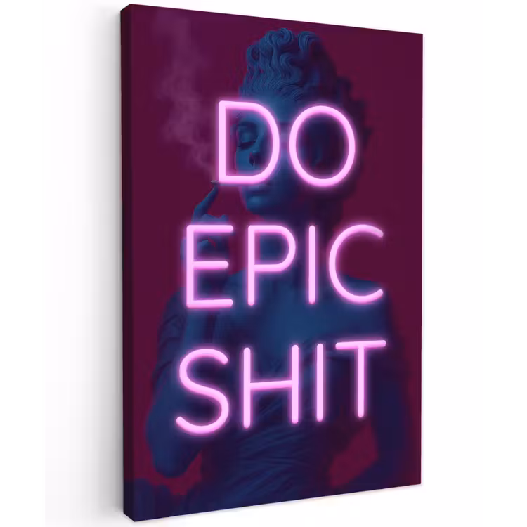 Buste - Neon - LED - Letters Tuinposter op houten frame 2 cm dik klein -3d