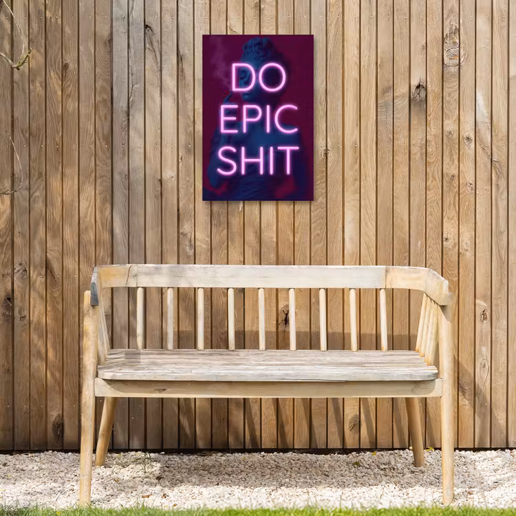 Buste - Neon - LED - Letters Tuinposter op houten frame 2 cm dik klein -sfeer4