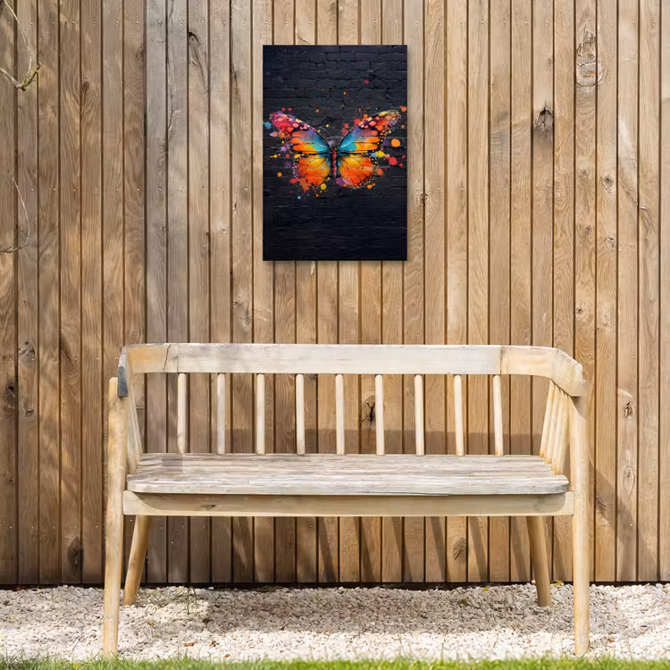 Vlinder van Kleuren Tuinposter op houten frame 2 cm dik klein -sfeer4
