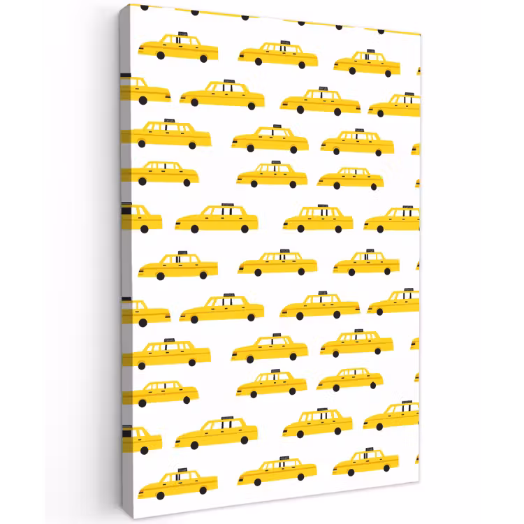 Taxi - Iconisch - Geel Tuinposter op houten frame 2 cm dik klein 841 -3d