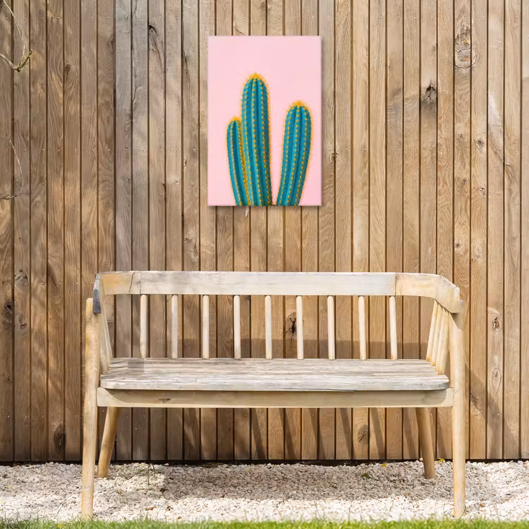 Cactussen - Modern - Pastel Tuinposter op houten frame 2 cm dik klein -sfeer4