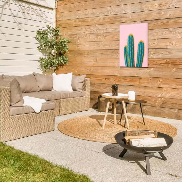 Cactussen - Modern - Pastel Tuinposter op houten frame 2 cm dik klein -sfeer2