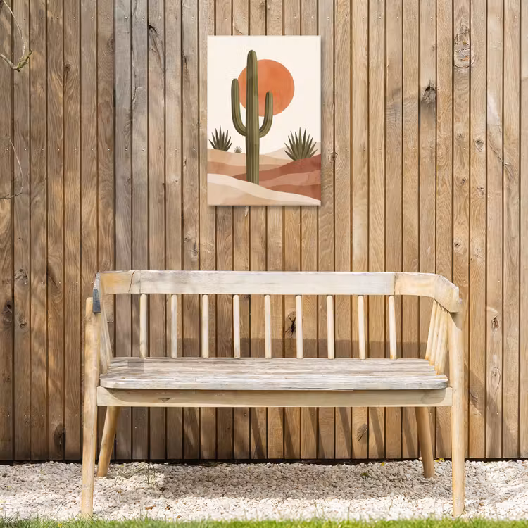 Cactus - Duinen - Modern - Landschap - Groen Tuinposter op houten frame 2 cm dik klein -sfeer4