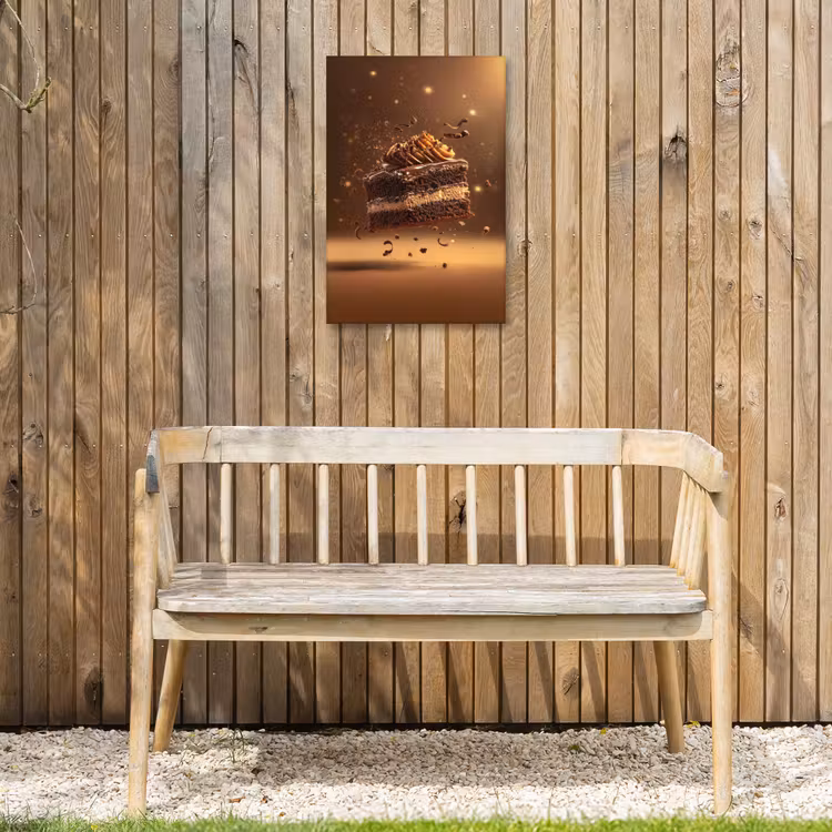Taart - Chocolade - Eten - Brownie Tuinposter op houten frame 2 cm dik klein -sfeer4