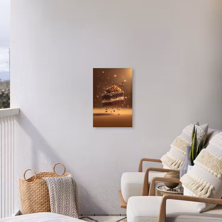 Taart - Chocolade - Eten - Brownie Tuinposter op houten frame 2 cm dik klein -sfeer1