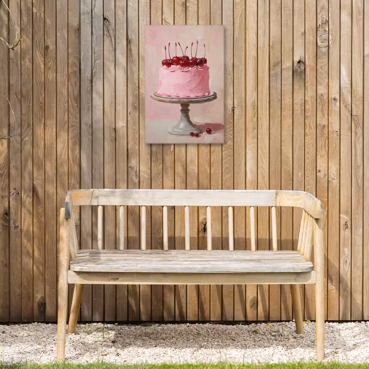 Taart - Pink - Cherry Tuinposter op houten frame 2 cm dik klein -sfeer4