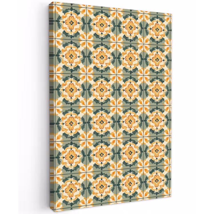 Keramiek - Verweerd - Kleurrijk Tuinposter op houten frame 2 cm dik klein 841 -3d
