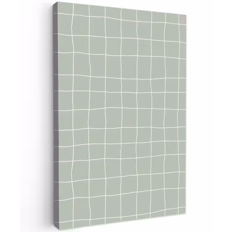 Ruitpatroon - Golvend - Groen Tuinposter op houten frame 2 cm dik klein 841 -3d