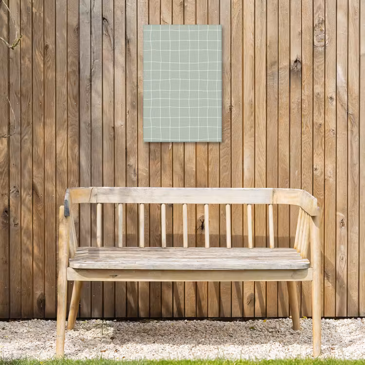 Ruitpatroon - Golvend - Groen Tuinposter op houten frame 2 cm dik klein 841 -sfeer4