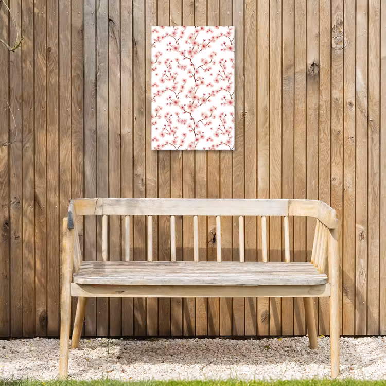 Kersenbloesem - Takken - Roze Tuinposter op houten frame 2 cm dik klein 841 -sfeer4