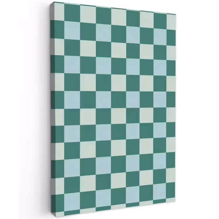 Schaak - Klassiek - Groen Tuinposter op houten frame 2 cm dik klein 841 -3d