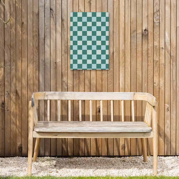 Schaak - Klassiek - Groen Tuinposter op houten frame 2 cm dik klein 841 -sfeer4