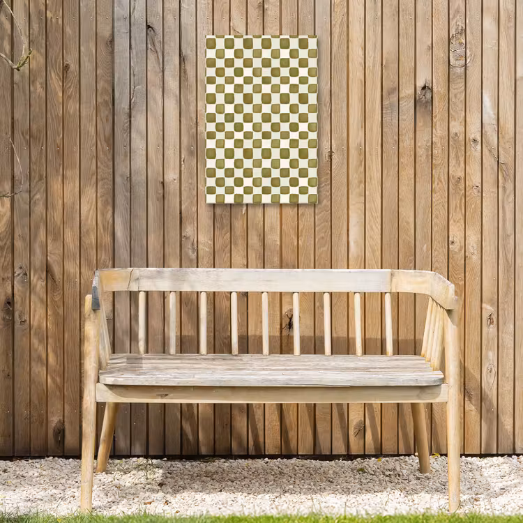 Schaak - Patroon - Groen Tuinposter op houten frame 2 cm dik klein 841 -sfeer4