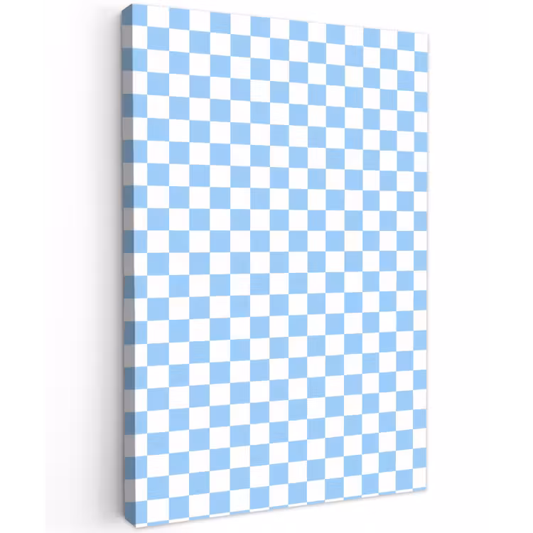 Schaakbord - Klassiek - Blauw Tuinposter op houten frame 2 cm dik klein 841 -3d