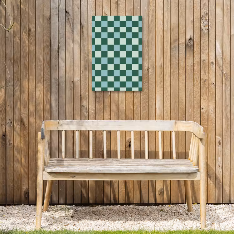 Schaakbord - Klassiek - Groen Tuinposter op houten frame 2 cm dik klein 841 -sfeer4