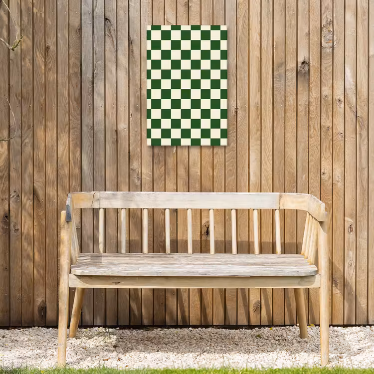 Schaakbord - Patroon - Groen Tuinposter op houten frame 2 cm dik klein 841 -sfeer4