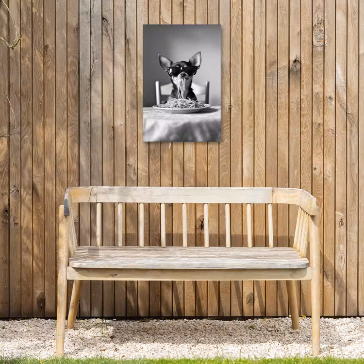 Chihuahua - Hond - Zonnebril - Humoristisch - Zwart - Wit - Spaghetti Tuinposter op houten frame 2 cm dik klein -sfeer4