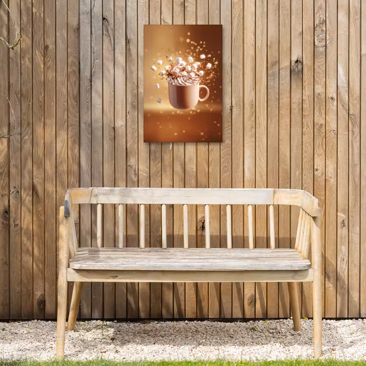Chocomelk - Drinken - Warm - Bruin Tuinposter op houten frame 2 cm dik klein -sfeer4
