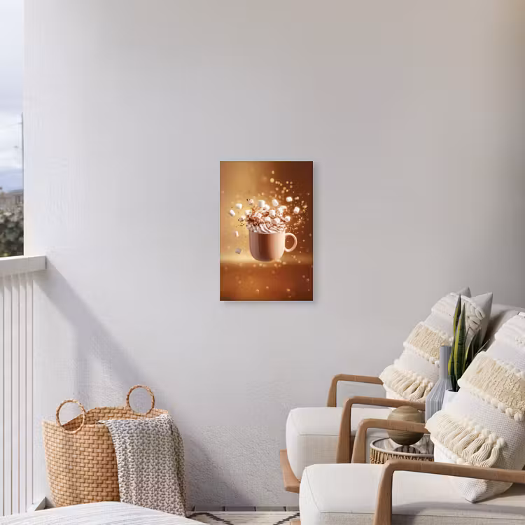 Chocomelk - Drinken - Warm - Bruin Tuinposter op houten frame 2 cm dik klein -sfeer1