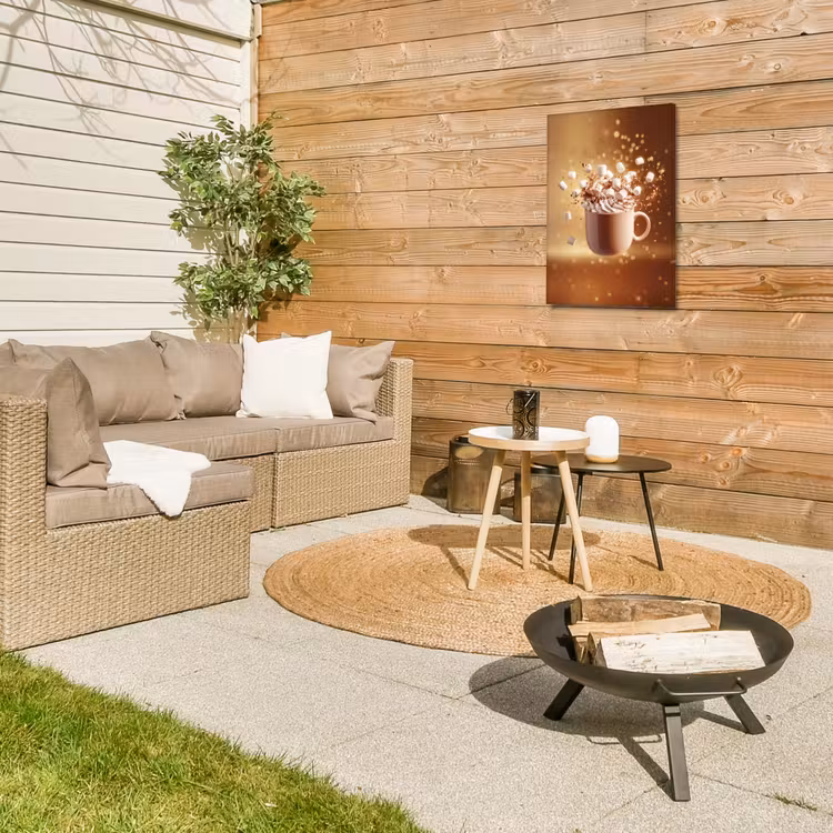Chocomelk - Drinken - Warm - Bruin Tuinposter op houten frame 2 cm dik klein -sfeer2
