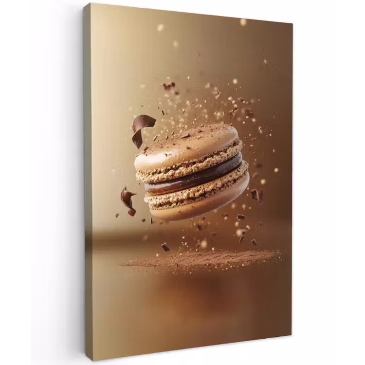 Chocolade - Macarons - Eten - Snoep Tuinposter op houten frame 2 cm dik klein -3d