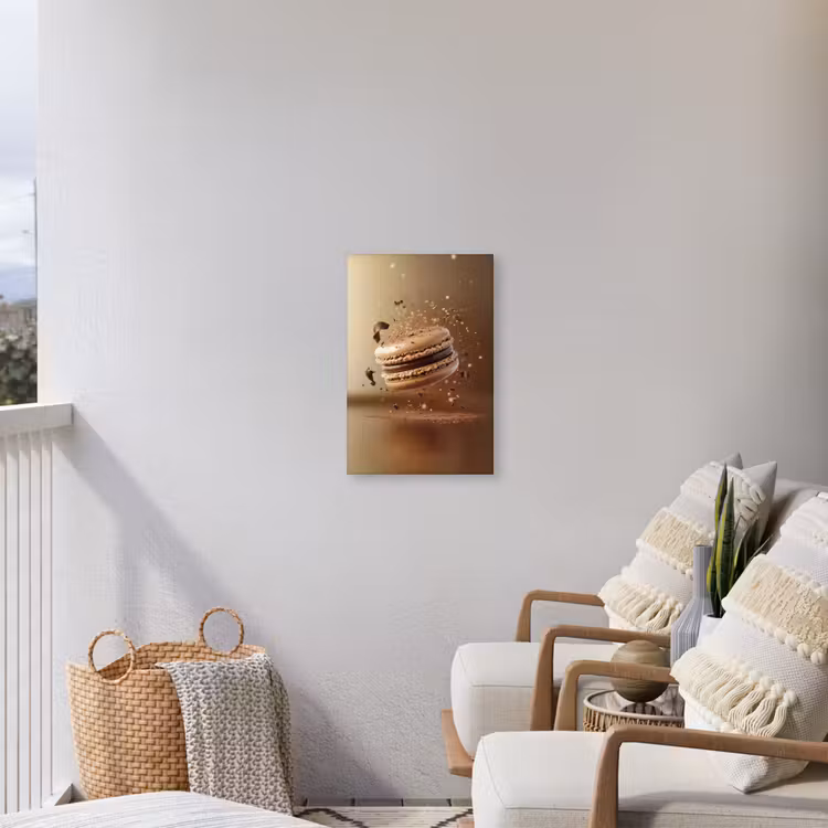 Chocolade - Macarons - Eten - Snoep Tuinposter op houten frame 2 cm dik klein -sfeer1