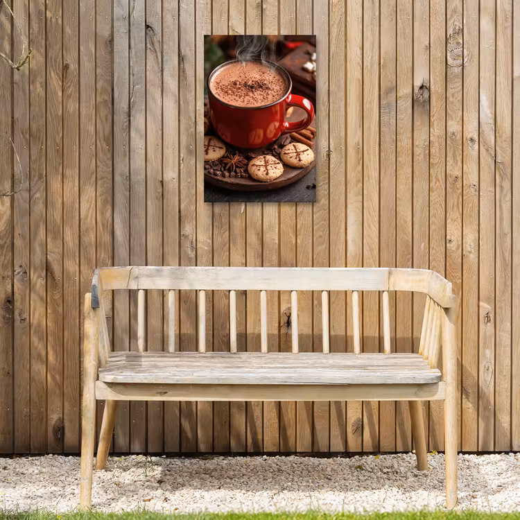 Chocolademelk - Mok - Winter - Kerst - Gezelligheid Tuinposter op houten frame 2 cm dik klein -sfeer4