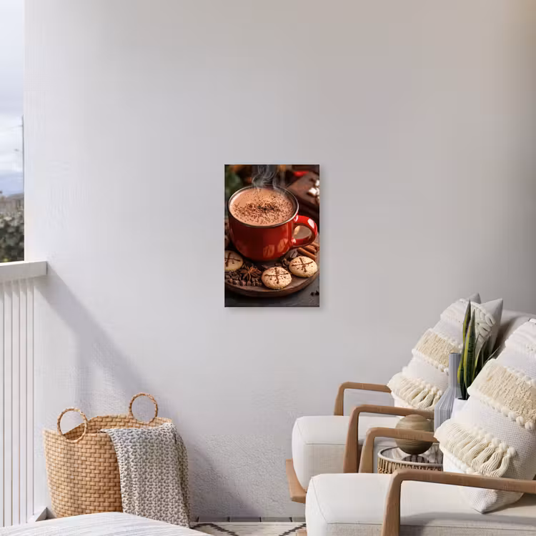 Chocolademelk - Mok - Winter - Kerst - Gezelligheid Tuinposter op houten frame 2 cm dik klein -sfeer1