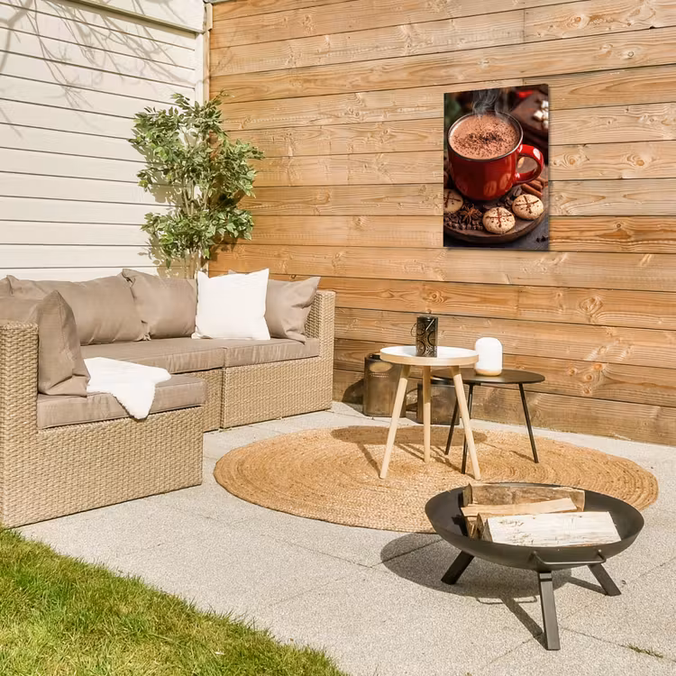 Chocolademelk - Mok - Winter - Kerst - Gezelligheid Tuinposter op houten frame 2 cm dik klein -sfeer2