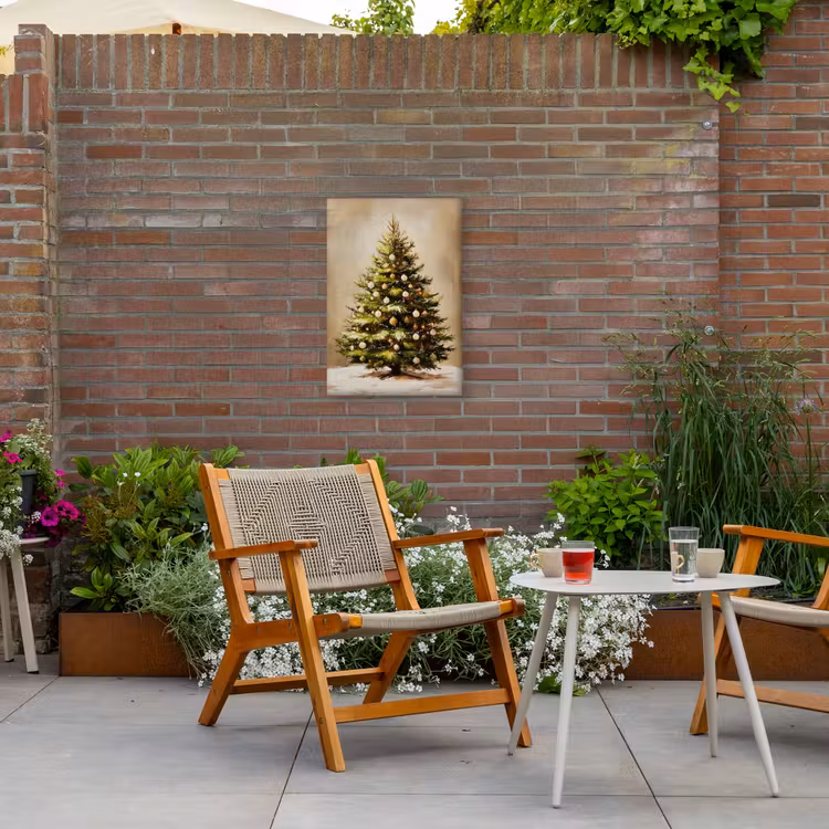 Kerst - Sfeer - Groen Tuinposter op houten frame 2 cm dik klein -sfeer3