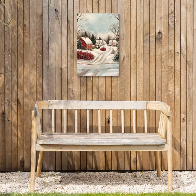 Kerstsfeer - Landelijk - Rood Tuinposter op houten frame 2 cm dik klein -sfeer4