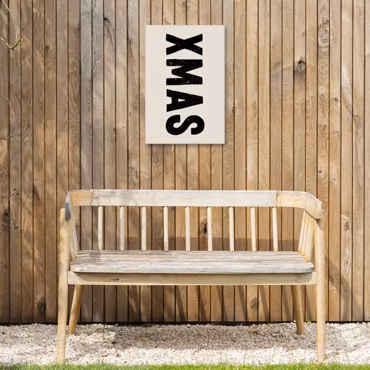 Kerst - Beige - Quotes - Xmas - Feestdagen Tuinposter op houten frame 2 cm dik klein -sfeer4