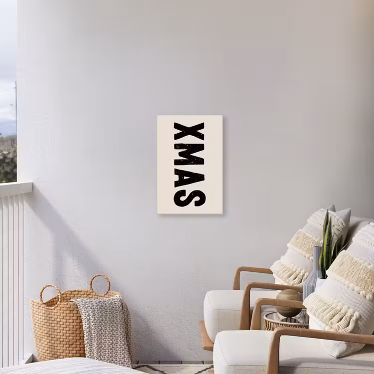 Kerst - Beige - Quotes - Xmas - Feestdagen Tuinposter op houten frame 2 cm dik klein -sfeer1