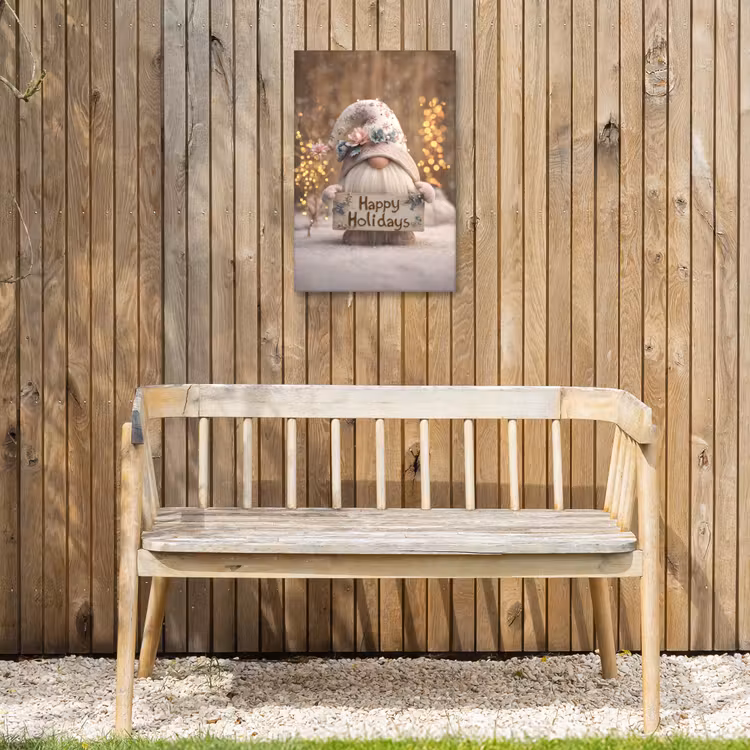 Kerst - Gnome - Bord - Kleurrijk Tuinposter op houten frame 2 cm dik klein -sfeer4
