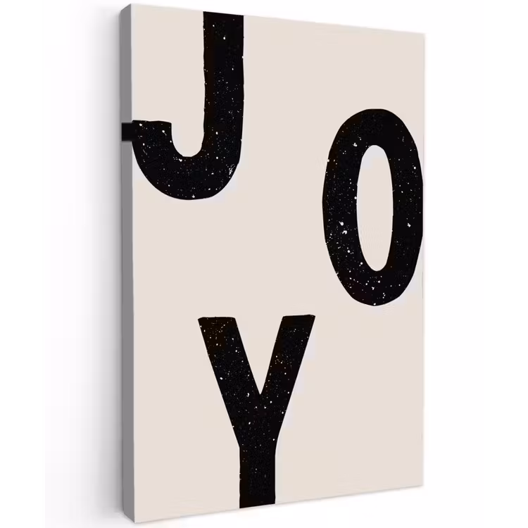Kerst - Quote - Joy - Zwart - Feestdagen Tuinposter op houten frame 2 cm dik klein -3d