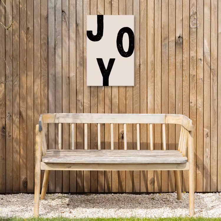Kerst - Quote - Joy - Zwart - Feestdagen Tuinposter op houten frame 2 cm dik klein -sfeer4