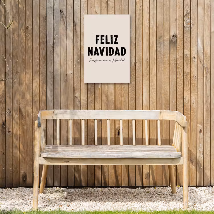 Kerst - Quotes - Feliz navidad - Kerstmis - Feestdagen Tuinposter op houten frame 2 cm dik klein -sfeer4