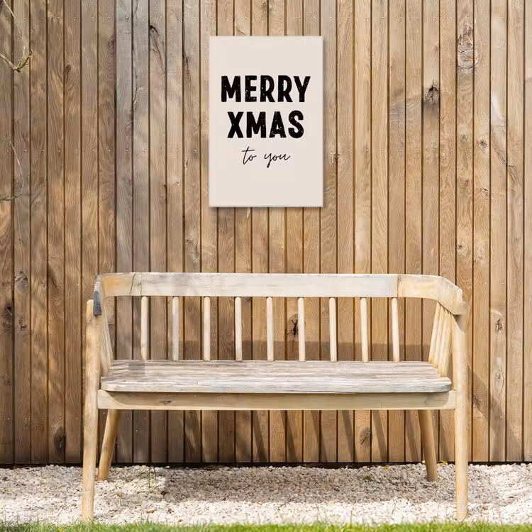 Kerst - Quotes - Merry xmas - Feestdagen - Zwart Tuinposter op houten frame 2 cm dik klein -sfeer4