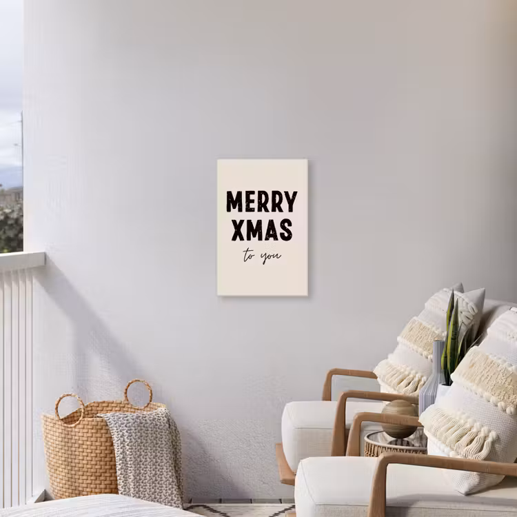 Kerst - Quotes - Merry xmas - Feestdagen - Zwart Tuinposter op houten frame 2 cm dik klein -sfeer1
