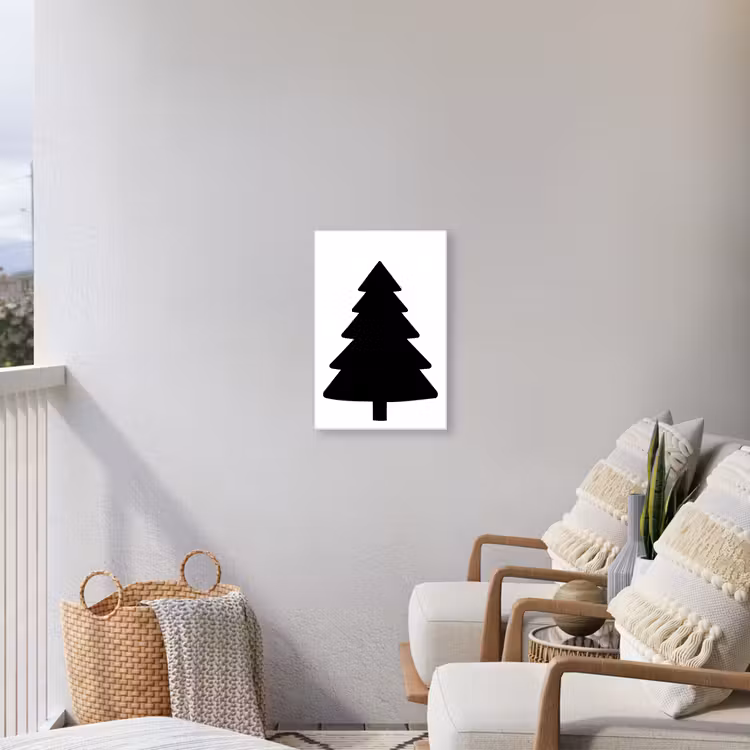 Kerstboom - Zwart - Kerstmis - Feest Tuinposter op houten frame 2 cm dik klein -sfeer1
