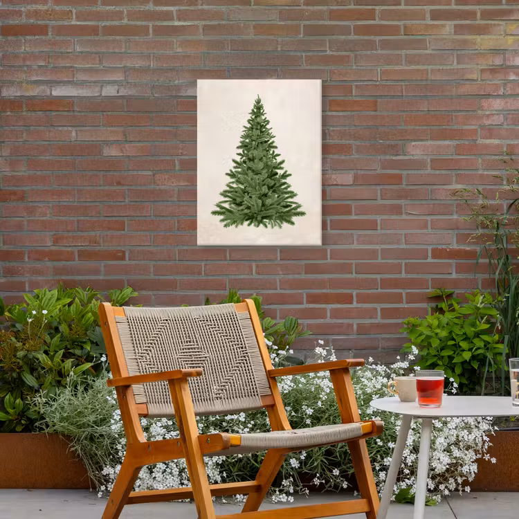 Kerstboom - Groen - Kerstmis - Feestdagen Tuinposter op houten frame 2 cm dik klein -sfeer3
