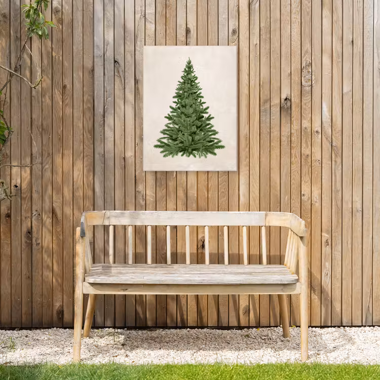 Kerstboom - Groen - Kerstmis - Feestdagen Tuinposter op houten frame 2 cm dik klein -sfeer4