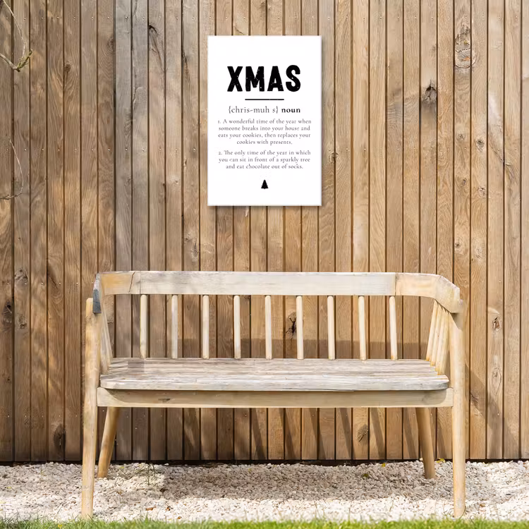 Kerst - Wit - Xmas - Quotes - Feestdagen Tuinposter op houten frame 2 cm dik klein -sfeer4
